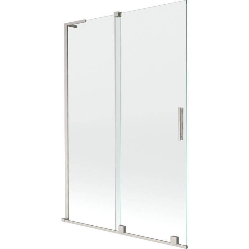 Mexen Velar L sprchová zástena so 2 krídlami, posuvná 120 x 150 cm, transparentná, brúsený nikel - 896-120-003-01-97