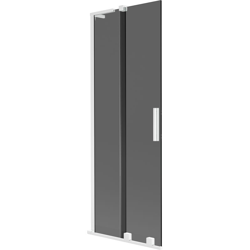 Mexen Velar L vaňa paraván 2-krídlový posuvný 70 x 150 cm, grafit, biela - 896-070-003-41-20