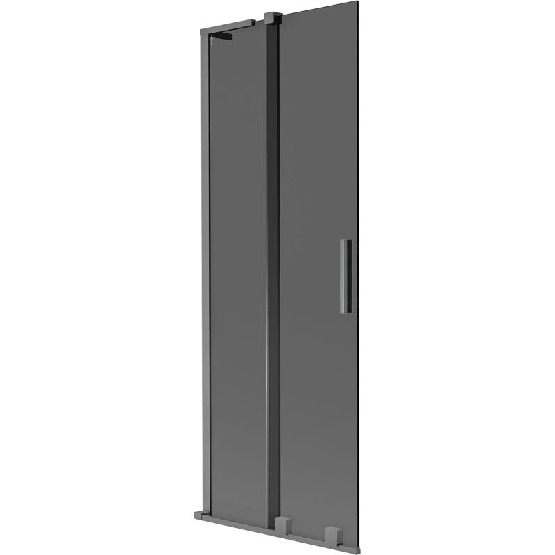 Mexen Velar L paraván na vaňu 2-krídlový posuvný 70 x 150 cm, grafit, gun metal - 896-070-003-41-95