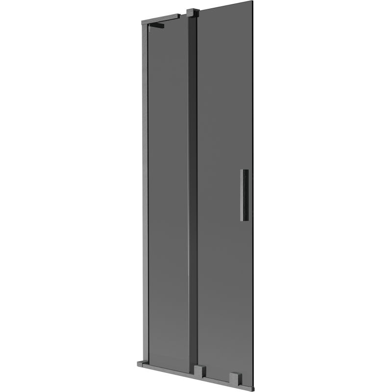 Mexen Velar L vaňová zástena 2-krídlová posuvná 75 x 150 cm, grafit, brúsená gun gray - 896-075-003-41-66