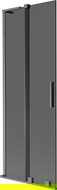 Mexen Velar L vanová zástena 2-krídlová zasúvacia 75 x 150 cm, grafit, kartáčovaná gun gray - 896-075-003-41-66