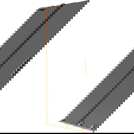 Mexen Velar L vaňová zástena 2-krídlová posuvná 80 x 150 cm, grafit, brúsená meď - 896-080-003-41-65