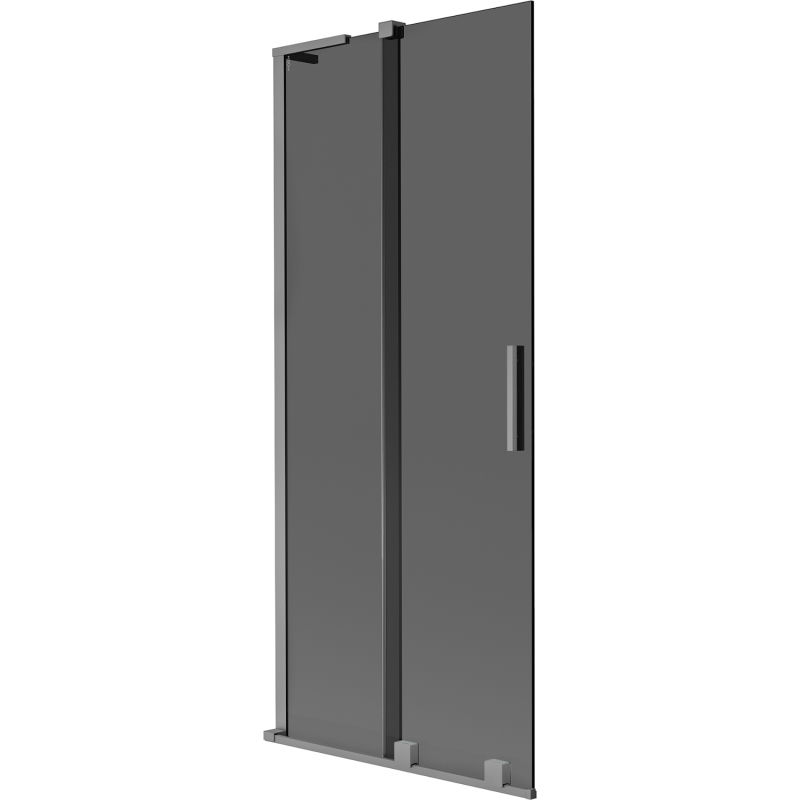 Mexen Velar L dvojkrídlový posuvný vaňový paraván 85 x 150 cm, grafit, gun metal - 896-085-003-41-95