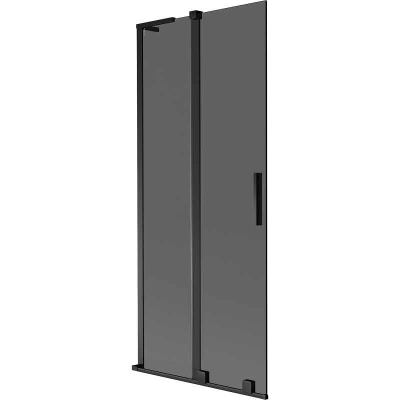 Mexen Velar L vaňa s dvomi posuvnými dverami 85 x 150 cm, grafitová, čierna - 896-085-003-41-70