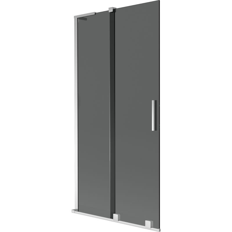 Mexen Velar L vaňová zástená 2-krídlová posuvná 90 x 150 cm, grafit, chróm - 896-090-003-41-01