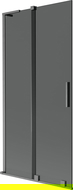 Mexen Velar L vaňa paraván 2-krídlový posuvný 90 x 150 cm, grafit, brúsená gun gray - 896-090-003-41-66