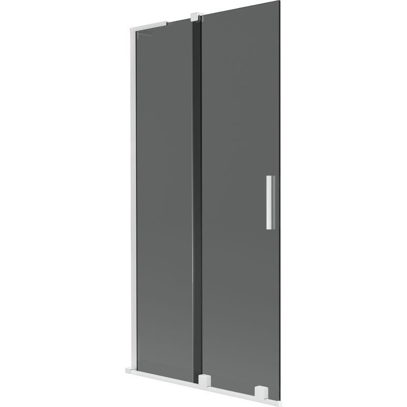 Mexen Velar L vaňová clona 2-krídlová posuvná 95 x 150 cm, grafit, biela - 896-095-003-41-20