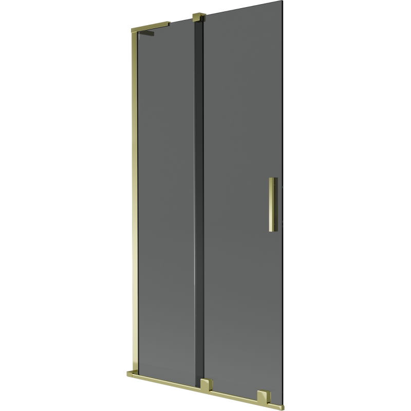 Mexen Velar L vaňová zástena 2-krídlová posuvná 95 x 150 cm, grafit, zlatý - 896-095-003-41-50