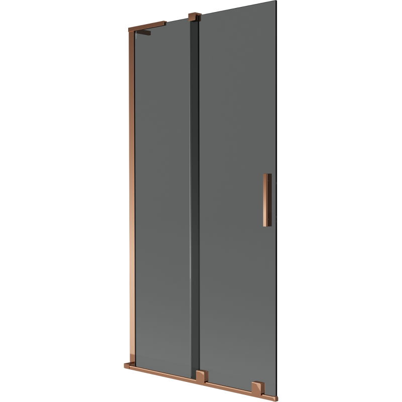 Mexen Velar L vaňová zástena 2-krídlová posuvná 95 x 150 cm, grafit, ružové zlato - 896-095-003-41-60