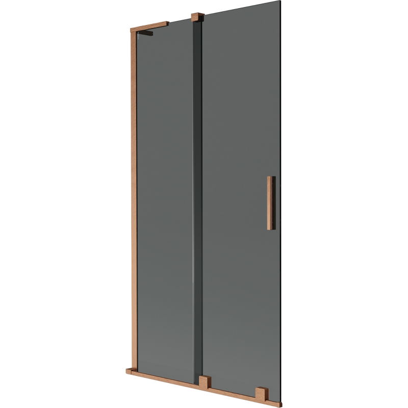 Mexen Velar L sprchová zábrana 2-krídlová posuvná 95 x 150 cm, grafit, brúsená meď - 896-095-003-41-65