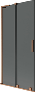 Mexen Velar L vaňová zástená 2-krídlová zasúvacia 95 x 150 cm, grafit, kartáčovaná meď - 896-095-003-41-65