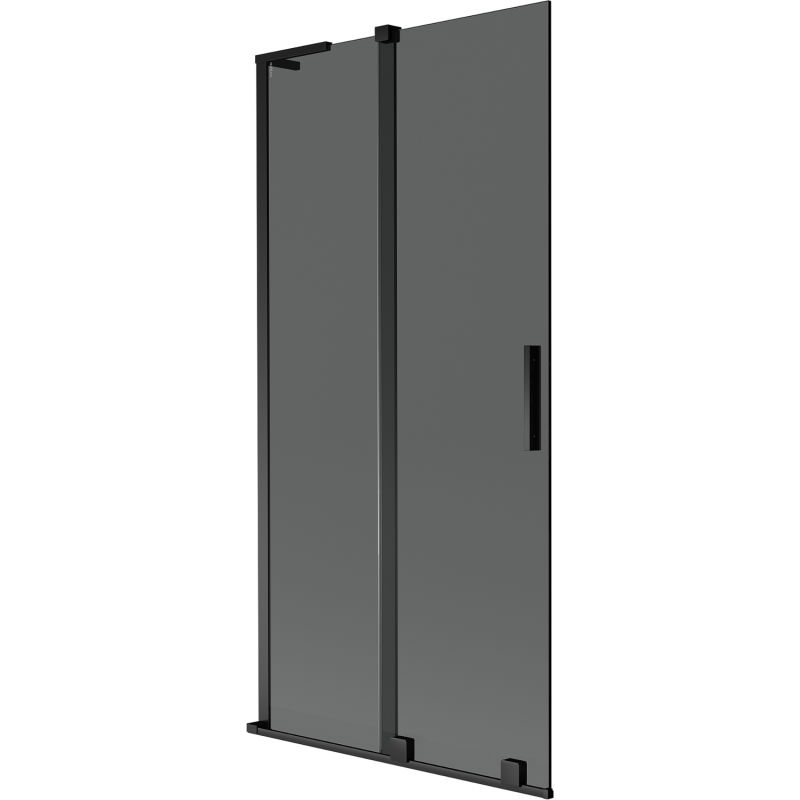 Mexen Velar L vaňová zástena, dvojkrídlová posuvná 95 x 150 cm, grafitová, čierna - 896-095-003-41-70