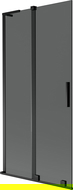 Mexen Velar L vaňová zástena, dvojkrídlová posuvná 95 x 150 cm, grafitová, čierna - 896-095-003-41-70