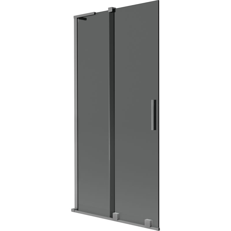Mexen Velar L dvojkrídlový vaňový paraván posuvný 95 x 150 cm, grafit, gun metal - 896-095-003-41-95