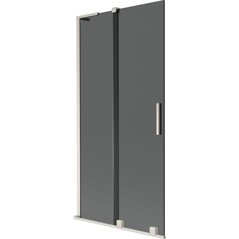 Mexen Velar L paravan na vaňu 2-krídlový posuvný 95 x 150 cm, grafit, kartáčovaný nikel - 896-095-003-41-97