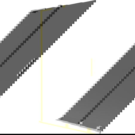 Mexen Velar L vaňová zástena 2-krídlová posuvná 100 x 150 cm, grafitová, zlatá brúsená - 896-100-003-41-55