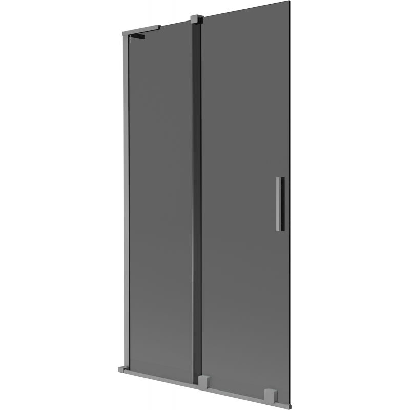 Mexen Velar L vaňová zástenka 2-krídlová posuvná 100 x 150 cm, grafit, gun metal - 896-100-003-41-95