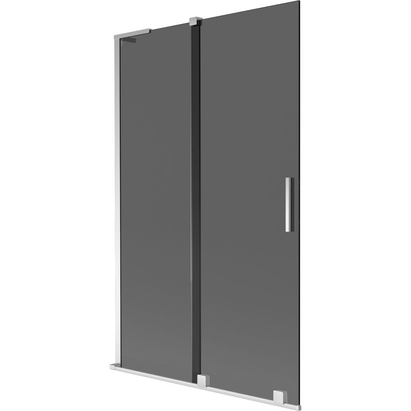 Mexen Velar L vaňová zástena 2-krídélková posuvná 110 x 150 cm, grafit, chróm - 896-110-003-41-01