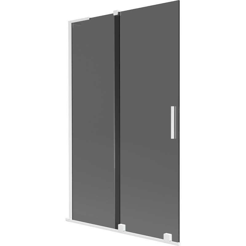 Mexen Velar L vaňa zásten 2-krídlové posuvné 110 x 150 cm, grafit, biely - 896-110-003-41-20