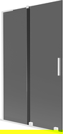 Mexen Velar L vaňová zástena dvojkrídlová posuvná 110 x 150 cm, grafit, biela - 896-110-003-41-20
