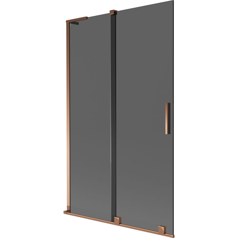 Mexen Velar L vaňová clona 2-krídlová posuvná 110 x 150 cm, grafit, ružové zlato - 896-110-003-41-60