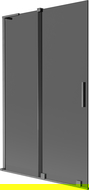 Mexen Velar L, 2-dverové zasúvacie vaničkové zásteny, 110 x 150 cm, grafit, brúsená gun gray - 896-110-003-41-66