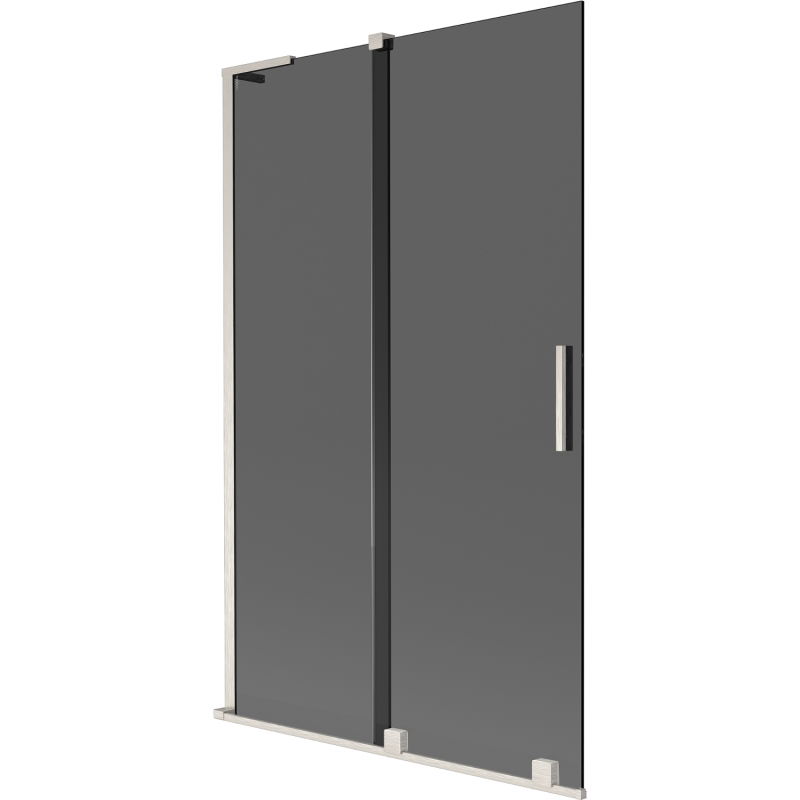 Mexen Velar L vaňová zástenka 2-krídlová posuvná 110 x 150 cm, grafit, brúsený nikel - 896-110-003-41-97
