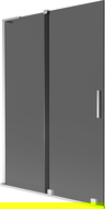 Mexen Velar L paraván na vaňu 2-krídlový zasúvací 120 x 150 cm, grafit, chróm - 896-120-003-41-01