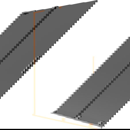 Mexen Velar L vaňová zástena so 2 krídlami, posuvná 120 x 150 cm, grafit, brúsená meď - 896-120-003-41-65