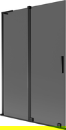 Mexen Velar L vaňová zástena dvojkrídlová posuvná 120 x 150 cm, grafitová, čierna - 896-120-003-41-70