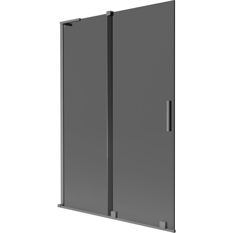 Mexen Velar L vaňová zástena 2-krídlová posuvná 120 x 150 cm, grafit, gun metal - 896-120-003-41-95