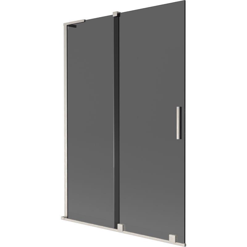 Mexen Velar L vaňová zástena 2-krídlová posuvná 120 x 150 cm, grafit, kartáčovaný nikel - 896-120-003-41-97