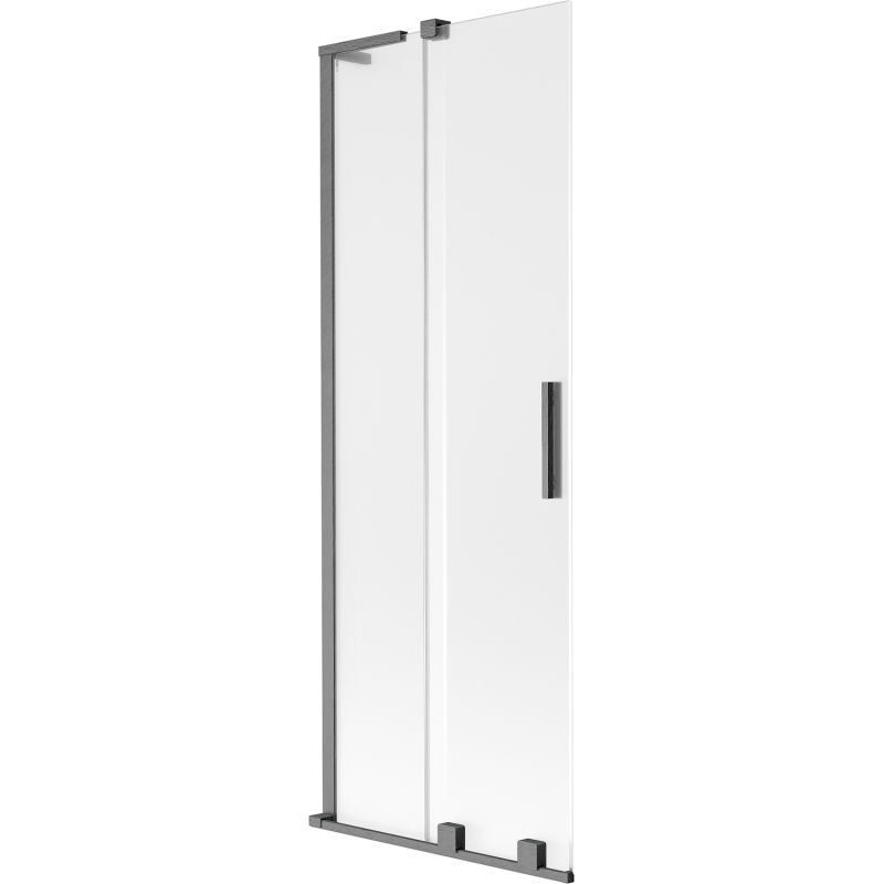 Mexen Velar L vaňová zástena 2-krídlová posuvná 70 x 150 cm, mrazené sklo, gun gray kartáčovaný - 896-070-003-31-66