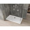 Mexen Omega sprchová kabína, posuvné dvere 140 x 70 cm, transparentnéné, chrómová + závesný bidet Flat - 825-140-070-01-00-4010