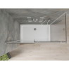 Mexen Omega posuvná sprchová kabína 140 x 80 cm, transparentná, chróm + vanička Flat - 825-140-080-01-00-4010