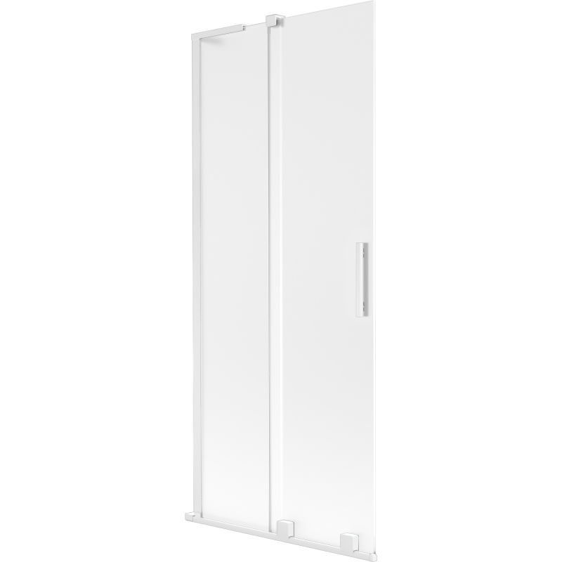 Mexen Velar L paraván na vaňu 2-krídlový posuvný 80 x 150 cm, mrazené, biele - 896-080-003-31-20