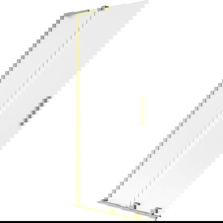 Mexen Velar L paraván na vaňu 2-krídlový posuvný 80 x 150 cm, mráz, zlatý kartáčovaný - 896-080-003-31-55