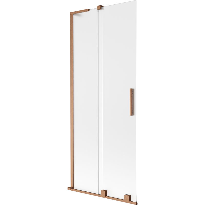 Mexen Velar L vaňová zástena 2-krídlová posuvná 80 x 150 cm, mrazené, brúsená meď - 896-080-003-31-65