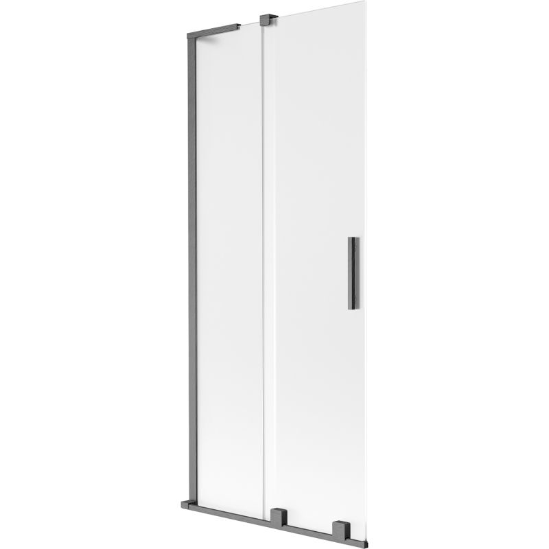 Mexen Velar L vaňová zástena 2-krídlová posuvná 85 x 150 cm, mrazová, gun gray brúsený - 896-085-003-31-66