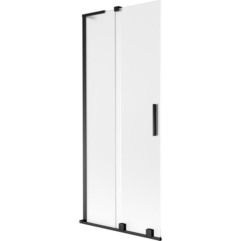 Mexen Velar L paravánová doska do vane 2-krídlová posuvná 85 x 150 cm, mrazivá, čierna - 896-085-003-31-70