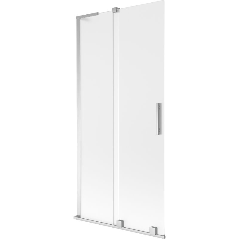 Mexen Velar L sprchová zástená na vaňu s dvomi posuvnými krídlami 90 x 150 cm, mliečne sklo, chróm - 896-090-003-31-01