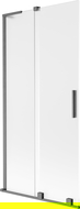 Mexen Velar L paraván na vaňu 2-krídlový posuvný 90 x 150 cm, matný, brúsený gun gray - 896-090-003-31-66