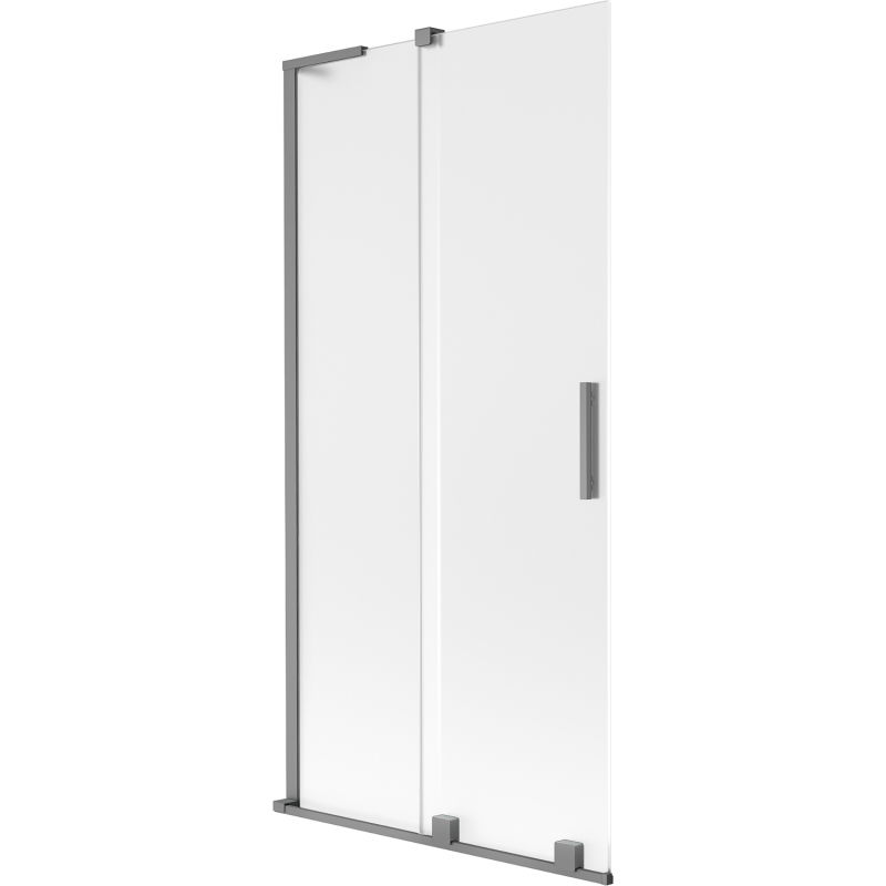 Mexen Velar L paraván do vane 2-krídlový posuvný 90 x 150 cm, mrazivý, gun metal - 896-090-003-31-95