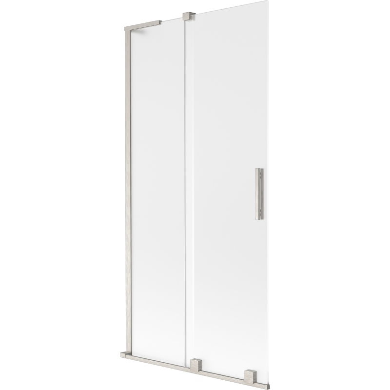 Mexen Velar L vaňová zástena 2-krídlová posuvná 90 x 150 cm, mliečna, kartáčovaný nikel - 896-090-003-31-97