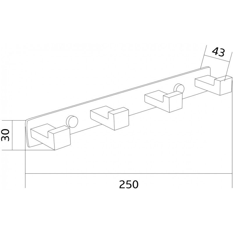 Mexen štvornásobný háčik na uterák, čierny - 709264-70