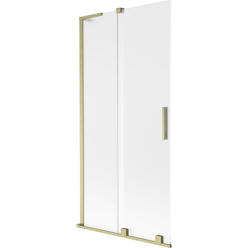 Mexen Velar L vaňa zástenka 2-krídlová posuvná 95 x 150 cm, mliečne, zlaté kartáčované - 896-095-003-31-55