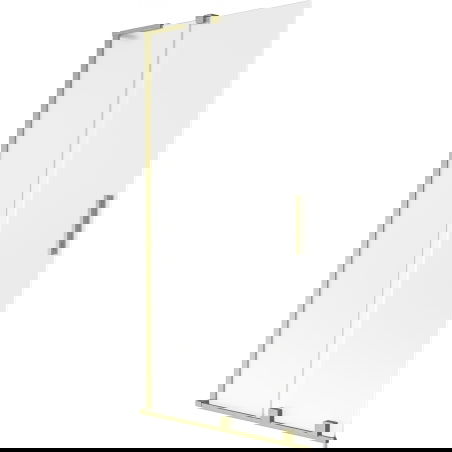 Mexen Velar L vaňa zástenka 2-krídlová posuvná 95 x 150 cm, mliečne, zlaté kartáčované - 896-095-003-31-55