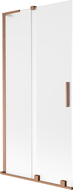 Mexen Velar L Vanová zástena 2-krídlová posuvná 95 x 150 cm, matné sklo, kartáčovaná meď - 896-095-003-31-65