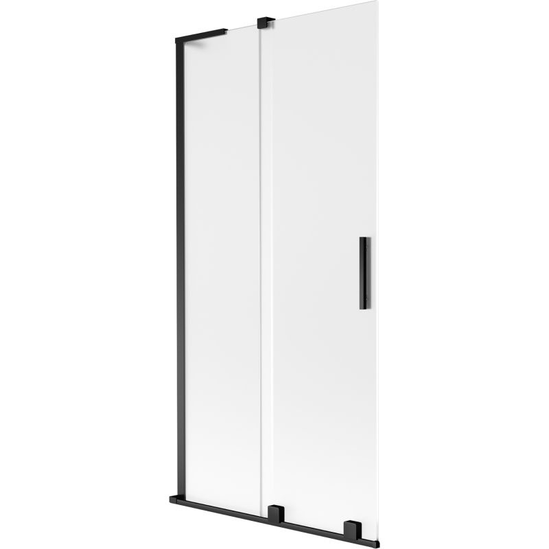 Mexen Velar L vaňová zástena 2-krídlová posuvná 95 x 150 cm, matné sklo, čierna - 896-095-003-31-70