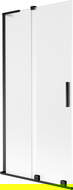 Mexen Velar L vaňová zástena 2-krídlová posuvná 95 x 150 cm, matné sklo, čierna - 896-095-003-31-70